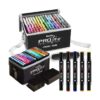 Set 168 Markere Profesionale pentru pasionatii de desen, cu cap dublu gros - subtire, cu geanta de depozitare, model AVX-WT-MDS-168
