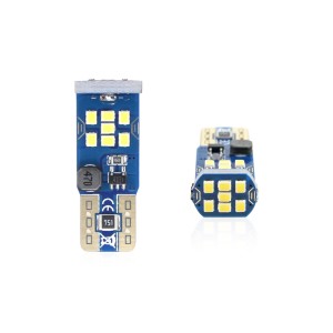 Set becuri auto cu LED CANBUS UltraBright compatibil T10 W5W 21 SMD Alb 12V/24V, destinat competitiilor auto sau off-road