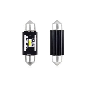 Set becuri auto cu LED CANBUS sofit compatibil C5W 1 SMD 36mm Alb 12/24V, destinat competitiilor auto sau off-road
