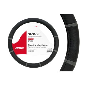 Husa volan eleganta neagra cu detalii subtile gri