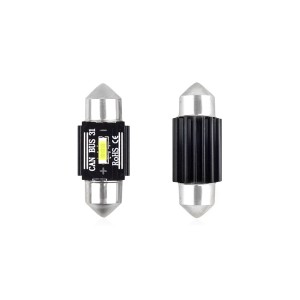 Set becuri auto cu LED CANBUS sofit compatibil C5W 1 SMD 31mm Alb 12/24V, destinat competitiilor auto sau off-road