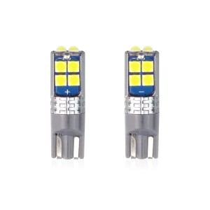 Set becuri auto cu LED CANBUS compatibil T10 W5W 10 SMD Alb 12/24V, destinat competitiilor auto sau off-road