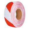 Banda reflectorizanta adeziva tip fagure - ROSU-ALB (rola 4cm x 23m)