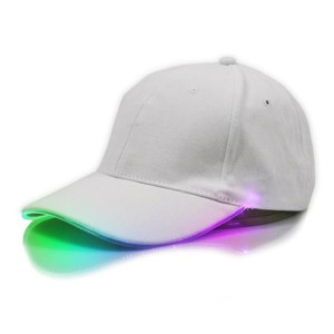 Sapca de tip baseball, cu cozoroc iluminat RGB, culoare Alba, marime universala, reglabila