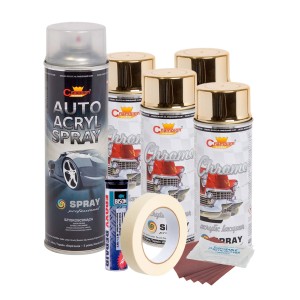 Kit complet reparatie si vopsire jante culoare Auriu Metalic, V4