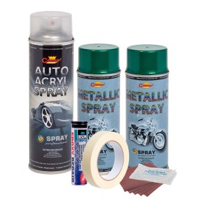 Kit complet reparatie si vopsire jante culoare Verde Metalizat, V2