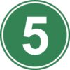 Eticheta, Autocolant Cifra 5, Autocolant Camion Euro 5, Diamentru 22 cm
