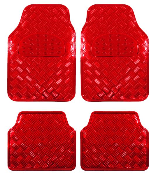 Covorase Auto Universale model Diamond culoare Crom Rosu