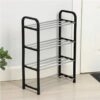 Raft Elegant pentru depozitare Pantofi sau Pantaloni, cu traverse metalice, 4 nivele, dimensiuni 58 x 42 x 18 cm
