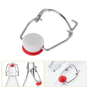 Set 100 capace pentru sticle cu inchidere cu clema metalica si dop ceramic cu garnitura din cauciuc