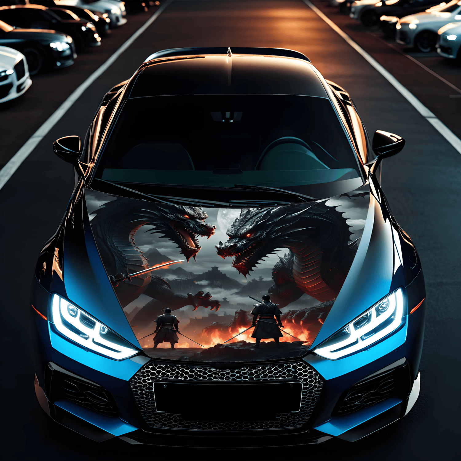 Folie Capota Auto "Hood Art" rezistenta la exterior, marime L (180 x 130cm) - Cod: AVX-CAPOTA-022L