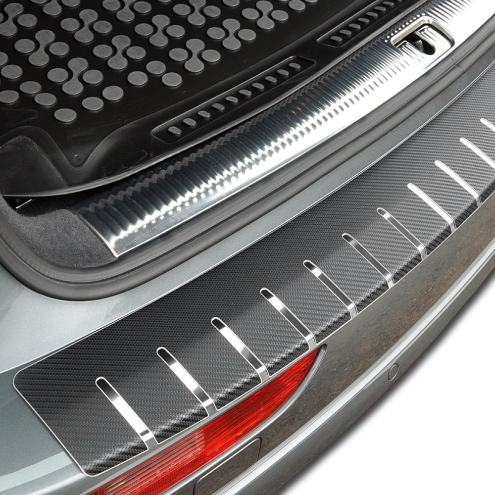 Folie protectie portbagaj in doua straturi Crom si Carbon 3D Negru 83 x 7,5cm