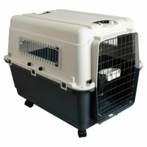 Cusca pentru transport Caini sau Pisici, Karlie Nommand, marime L, dimensiuni 81 x 56 x 59 cm, culoare Gri/Alb