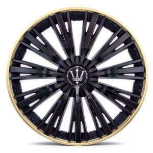 Set 4 capace roti VELAR Trident Gold/Black, design multi-spoke Premium, ABS rezistent, Universal, pentru jante R16