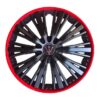 Set 4 capace roti VELAR Pulse Red, design Sport cu accente rosii, ABS rezistent, Universal, pentru jante R16