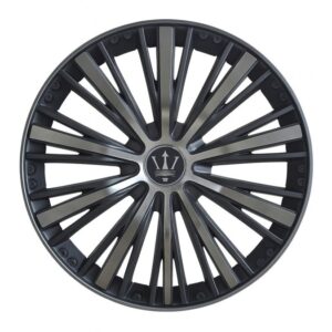 Set 4 capace roti VELAR Blade Silver, design Sportiv cu accente negre cu gri antracit, ABS rezistent, Universal, pentru jante R16