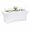 Husa pentru masa dreptunghiulara, culoare alba, elastica, dimensiune 152 x 70 x 74cm